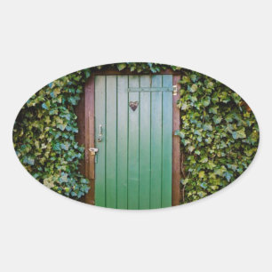 Sticker Ovale Sceau d'enveloppe de jardin secret