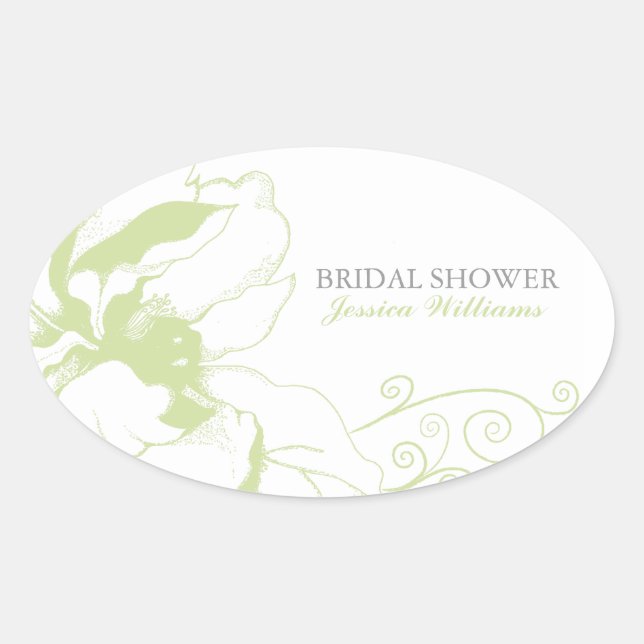 Sticker Ovale Sceau d'enveloppe florale chic (Devant)