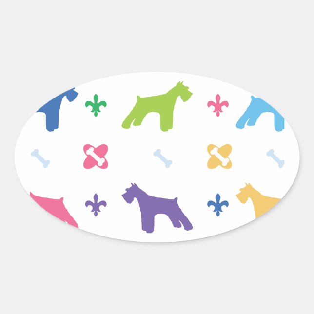 Sticker Ovale Schnauzer miniature (Devant)
