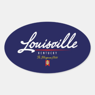 Sticker Ovale Script Louisville