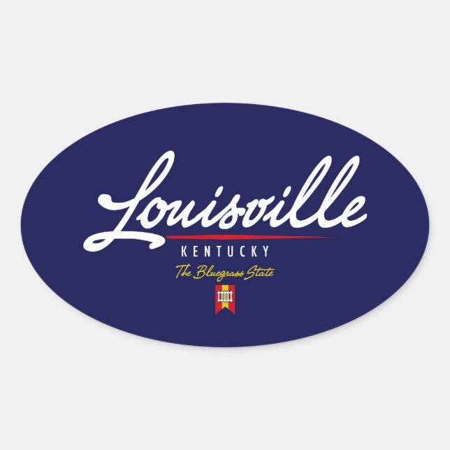 Sticker Ovale Script Louisville (Devant)