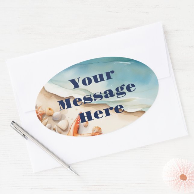 Sticker Ovale Seashore Bliss Beach Party (Enveloppe)