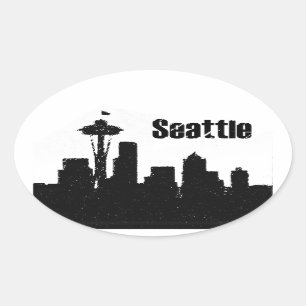 Sticker Ovale Seattle
