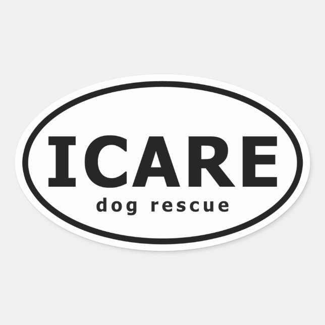 Sticker Ovale SECOURT de chien ICARE (Devant)
