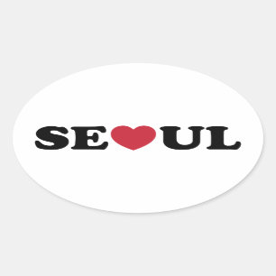 Sticker Ovale Séoul Love Heart