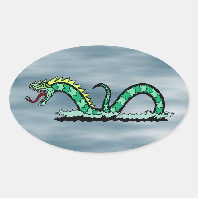 Sticker Ovale Serpent marin (Devant)