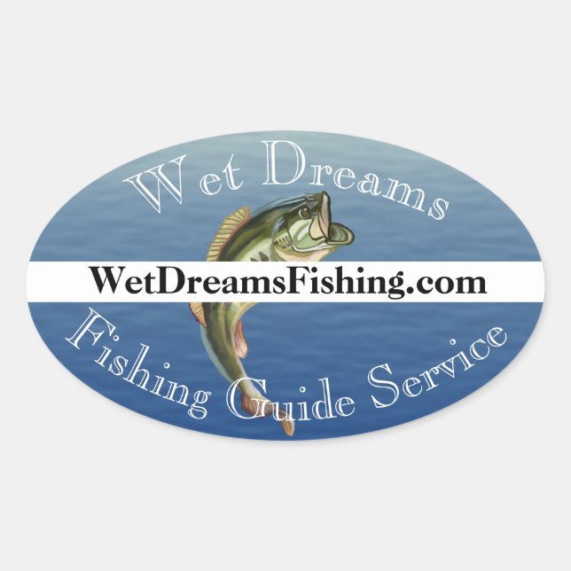 Sticker Ovale Service de guide de pêche basse (Devant)