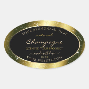 Sticker Ovale Shimmery Gold Sparkle Parties scintillant cadre Ét