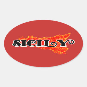 Sticker Ovale Sicile