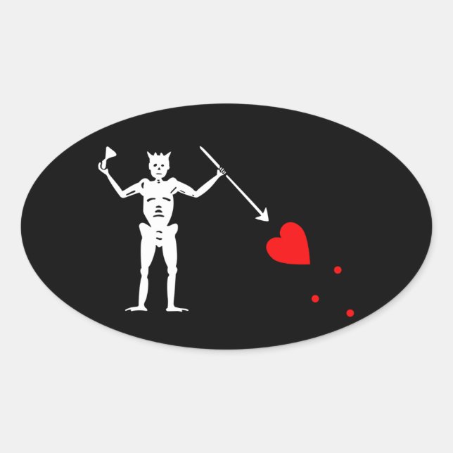 Sticker ovale Sigile Pirate Barbe Noire #1 (Devant)