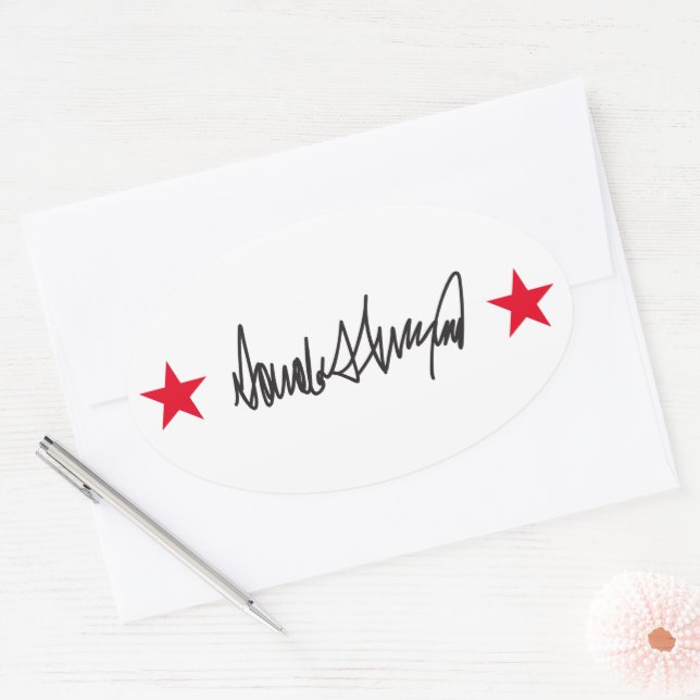 Sticker Ovale Signature Trump (Enveloppe)