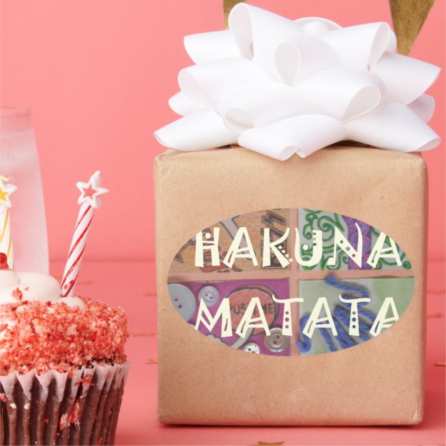 Sticker Ovale Signe Hakuna Matata - Impression (Fête)