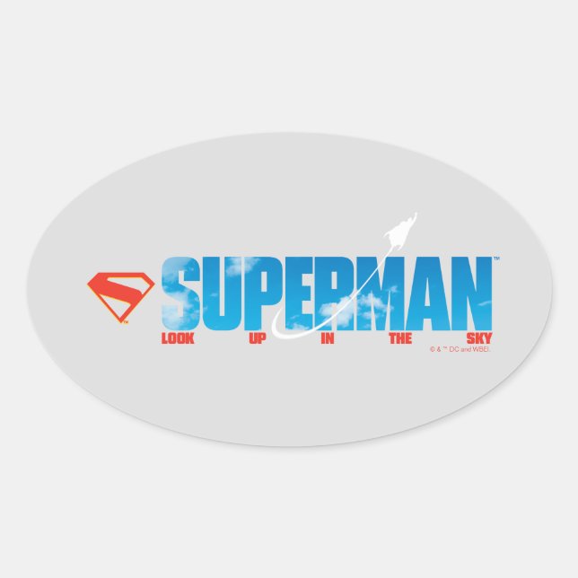 Sticker Ovale Silhouette Superman Skybound (Devant)