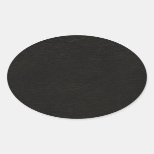 Sticker Ovale Simili cuir noir