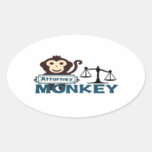 Sticker Ovale Singe de mandataire