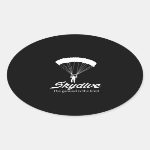 Sticker Ovale Skydive la terre est la limite