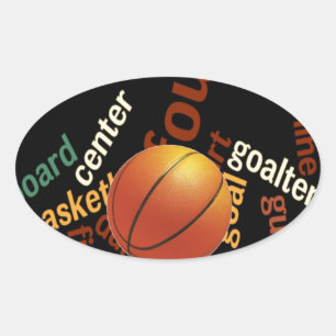 Sticker Ovale Slam Dunk de Vocabulaire : Basketball Jeu des Cham
