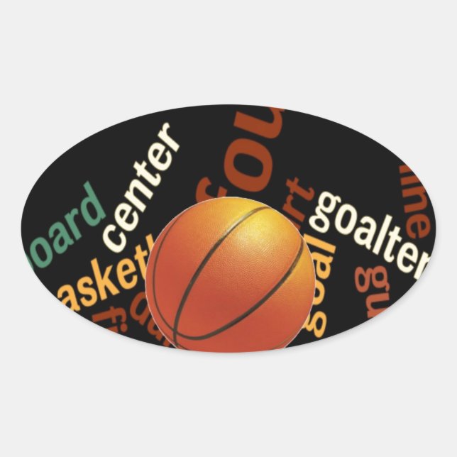 Sticker Ovale Slam Dunk de Vocabulaire : Basketball Jeu des Cham (Devant)