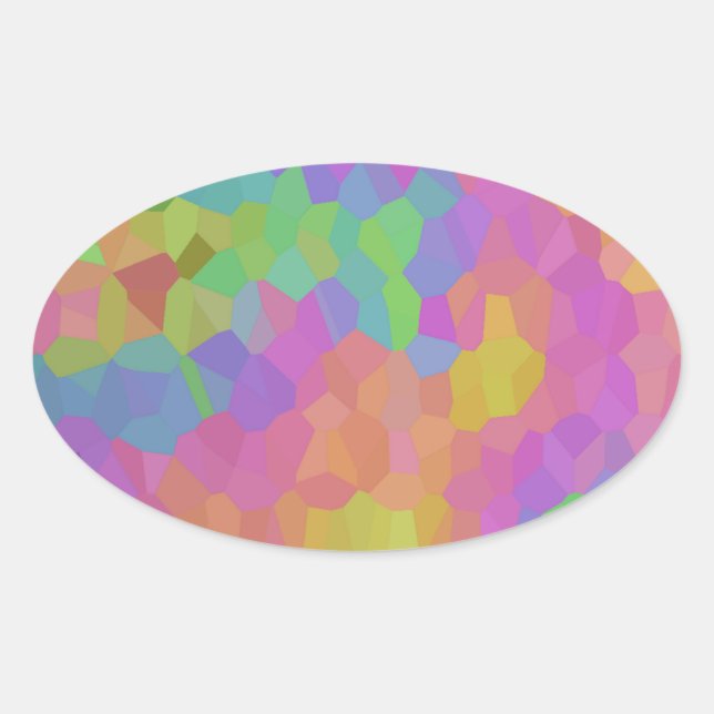 Sticker Ovale Slick d'huile de mosaïque (Devant)