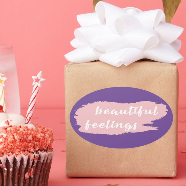 Sticker Ovale slogan de beaux sentiments (Fête)