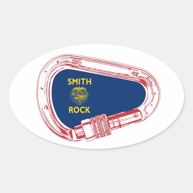 Sticker Ovale Smith Rock Escalade Carabiner (Devant)
