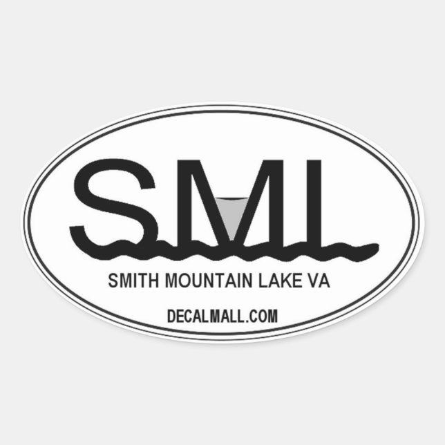 Sticker Ovale SML Auto Window Decal Smith Mountain Lake Virginie (Devant)