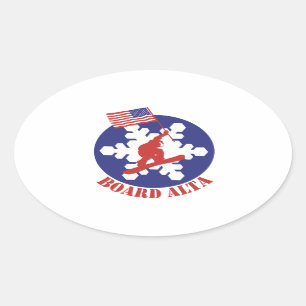 Sticker Ovale Snowboard Alta