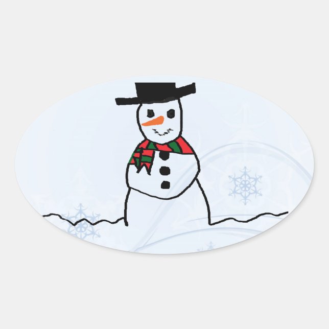 Sticker Ovale Snowman (Devant)