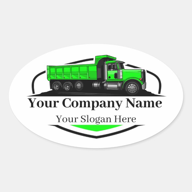 Sticker Ovale Société professionnelle de camionnage de camions (Devant)