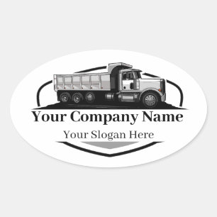 Sticker Ovale Société professionnelle de camionnage de camions
