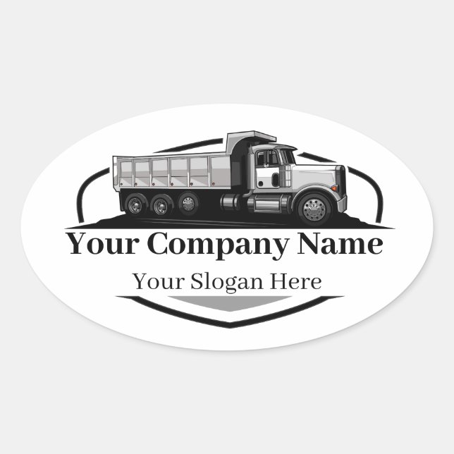 Sticker Ovale Société professionnelle de camionnage de camions (Devant)