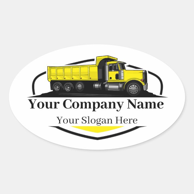 Sticker Ovale Société professionnelle de camionnage de camions (Devant)