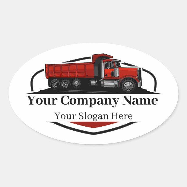 Sticker Ovale Société professionnelle de camionnage de camions (Devant)
