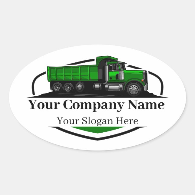Sticker Ovale Société professionnelle de camionnage de camions (Devant)