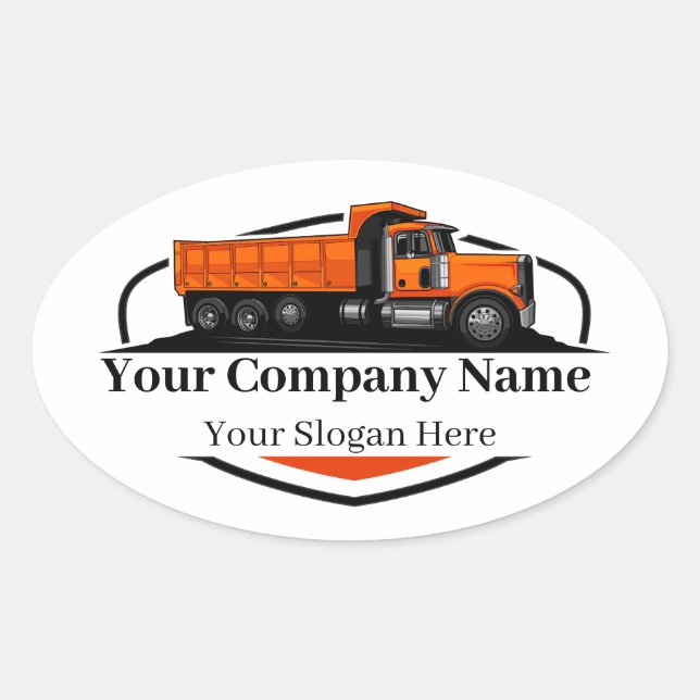 Sticker Ovale Société professionnelle de camionnage de camions (Devant)