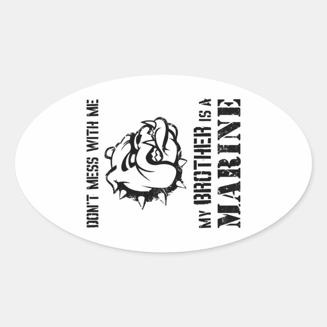 Sticker Ovale Soeur/Frère Marine (Devant)
