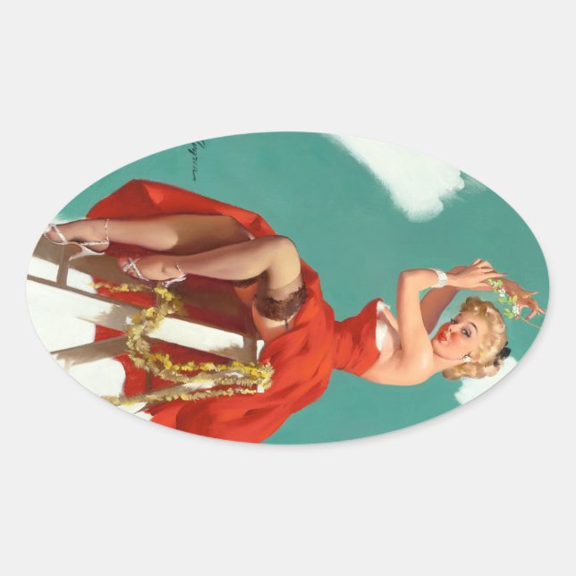 Sticker Ovale Sous la pointe du doigt (Devant)