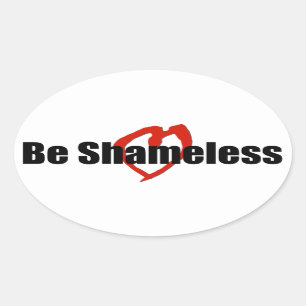 Sticker Ovale Soyez Honteux Coeur Rouge Blanc