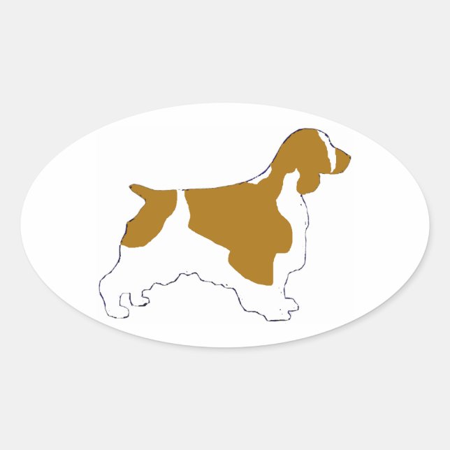 Sticker Ovale spaniel à springer (Devant)