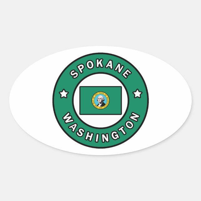 Sticker Ovale Spokane Washington (Devant)