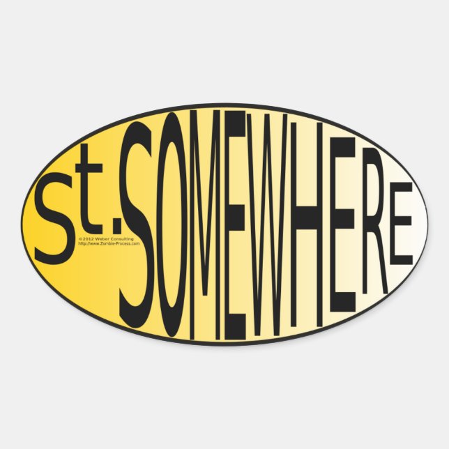Sticker Ovale St. Somewhere (Devant)