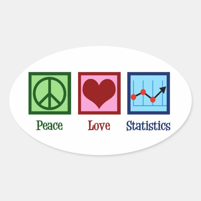 Sticker Ovale Statistiques de l'amour pour la paix (Devant)