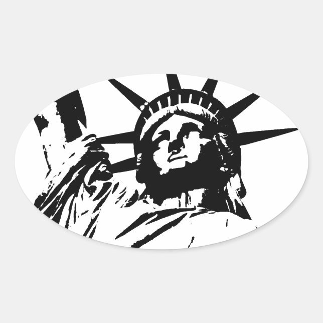 Sticker Ovale Statue de la Liberté (Devant)
