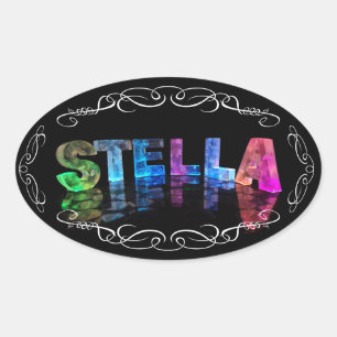 Sticker Ovale Stella nommée - nom dans les lumières