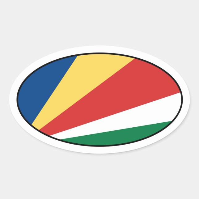 Sticker Ovale Stick ovale du drapeau des Seychelles (Devant)