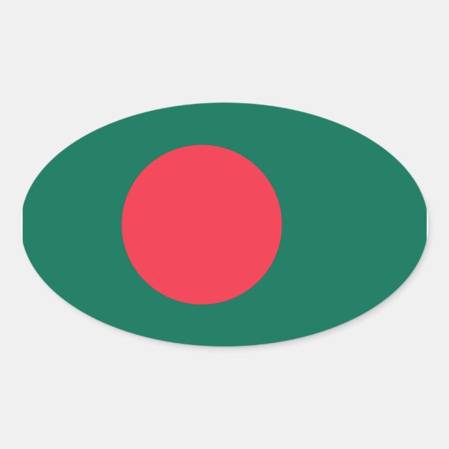 Sticker Ovale Stick ovale du drapeau du Bangladesh (Devant)