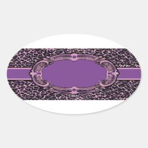 Sticker Ovale Stick ovale imprimé rose pourpre