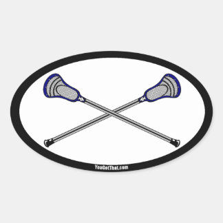 Sticker Ovale Sticks de crosse de marine