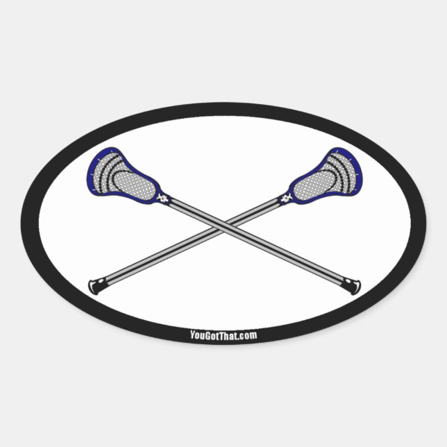 Sticker Ovale Sticks de crosse de marine (Devant)