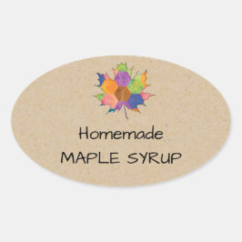 Sticker Ovale Sticule de sirop d'érable maison Jelly Jar